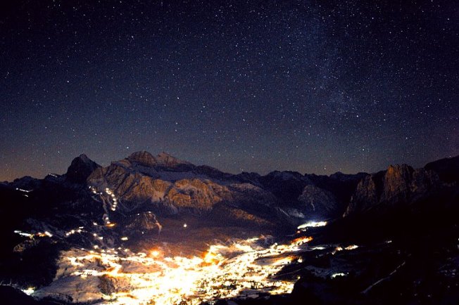 View of Cortina from the observatory.  (Photo courtesy of Alessandro Dimai http://www.cortinastelle.it/