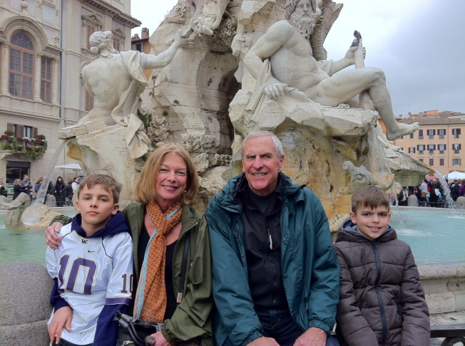 Gramma and Grandpa with the kids here in Rome